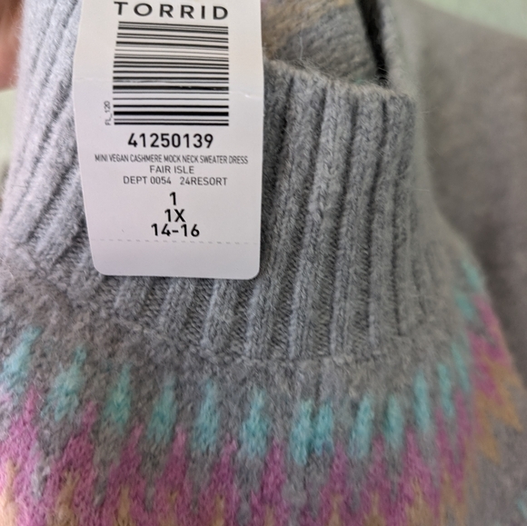 Torrid Mini Vegan Cashmere Mock Neck Sweater Dress NWT Sz1-14/16 - Picture 9 of 10